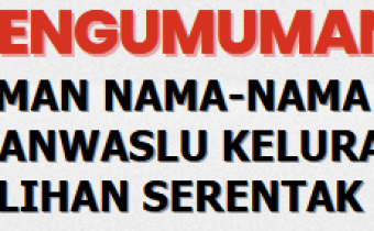 PENGUMUMAN NAMA-NAMA TERPILIH ANGGOTA PANWASLU KELURAHAN /DESA SE-KABUPATEN GORONTALO DALAM PEMILIHAN SERENTAK TAHUN 2024
