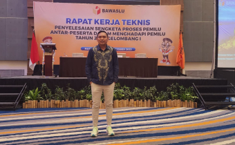 Wahyudin Hadiri Rakernis Penyelesaian Sengketa Proses Pemilu Antar Peserta Pemilu Gelombang I